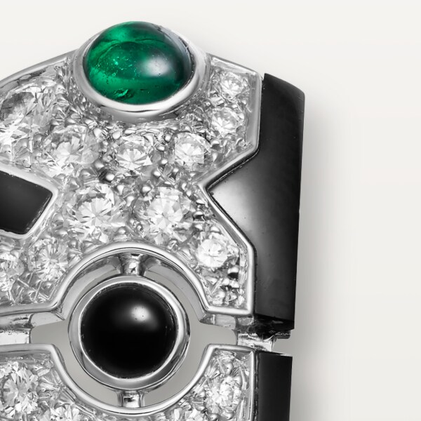 [Sur]naturel 耳環 白色黃金，祖母綠，縞瑪瑙，鑽石